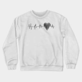 ECG Heart Rate | Shaped Heart | Heart Beat Crewneck Sweatshirt